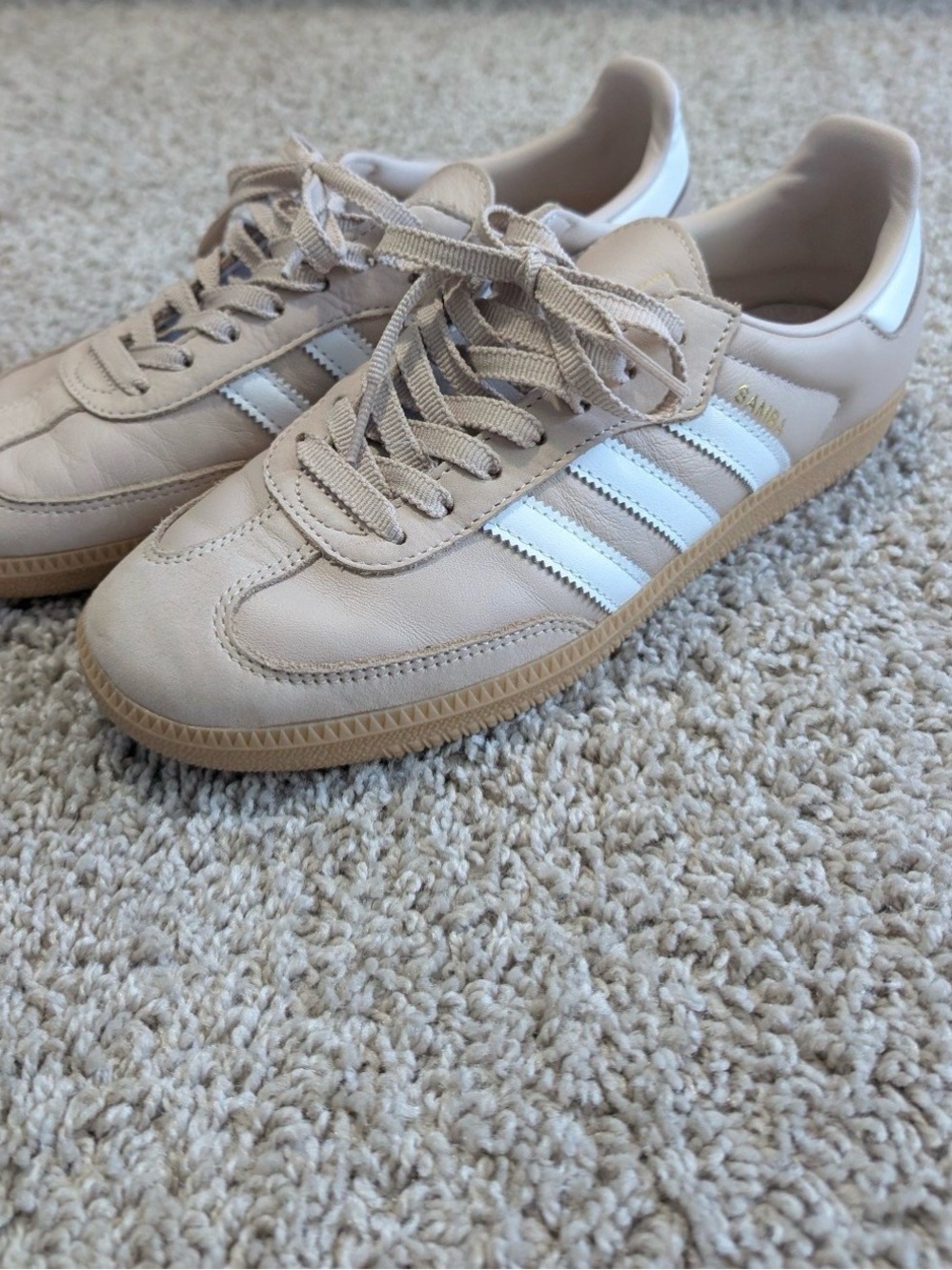 Adidas Samba Classic Leather Sneakers - Beige/White